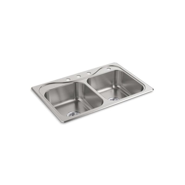 Southhaven Top-Mount Double-Equal Kitchen Sink, 33" X 22" X 8"